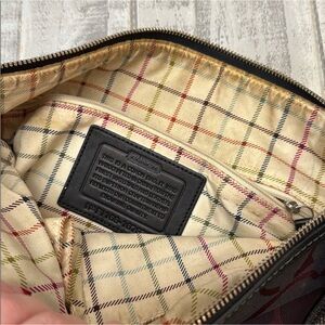 Coach Legacy Tattersall Cherry Cola Signature Shoulder Shopper reversible Tote